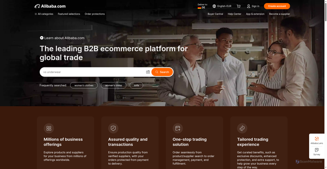 Security scan screenshot of https://sale.alibaba.com/