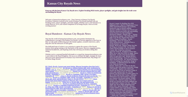 Security scan screenshot of https://www.kansascityroyalsnews.com/