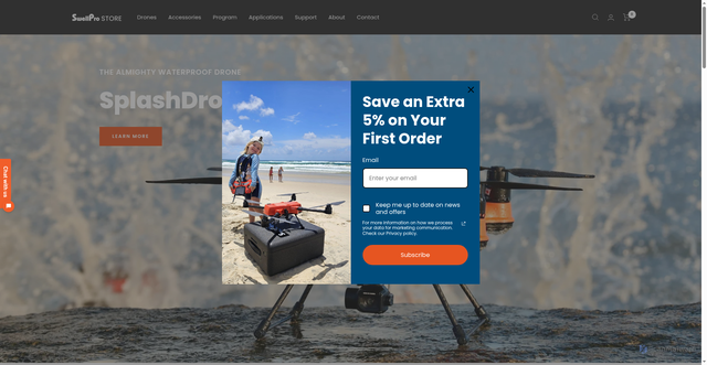 Security scan screenshot of https://store.swellpro.com
