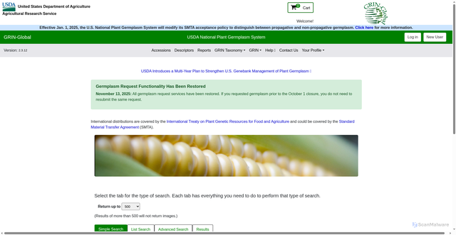 Security scan screenshot of https://ars-grin.gov/