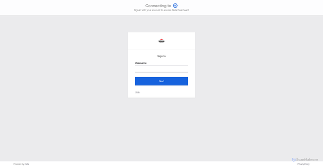 Security scan screenshot of https://bakerroofingco.okta.com