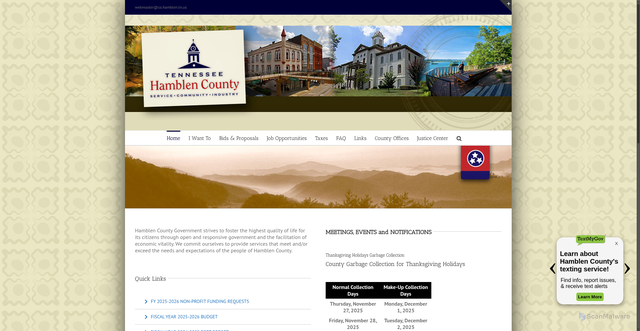 Security scan screenshot of https://www.hamblencountytn.gov/