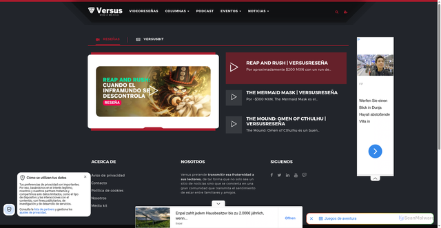 Security scan screenshot of https://versusmedia.mx