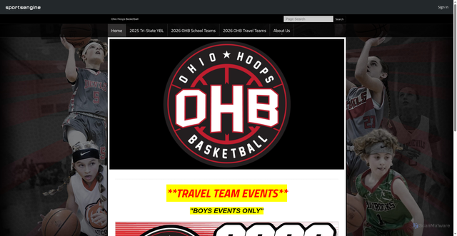 Security scan screenshot of https://www.ohiohoopsbasketball.com/