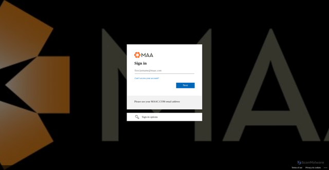Security scan screenshot of https://maaccom.sharepoint.com