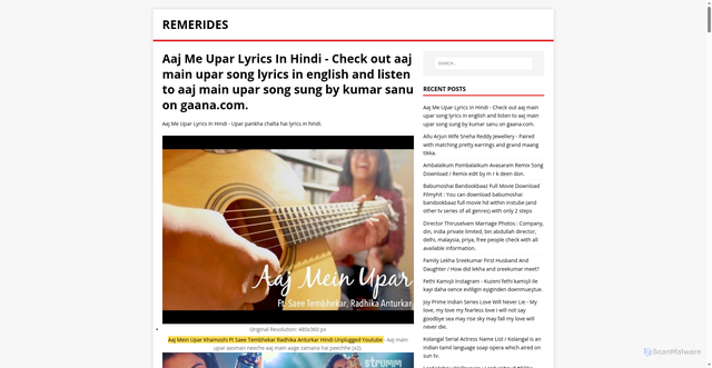 Security scan screenshot of https://sedireme.pages.dev/posts/aaj-me-upar-lyrics-in-hindi/
