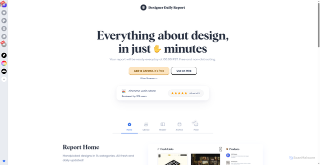 Security scan screenshot of https://designerdailyreport.com