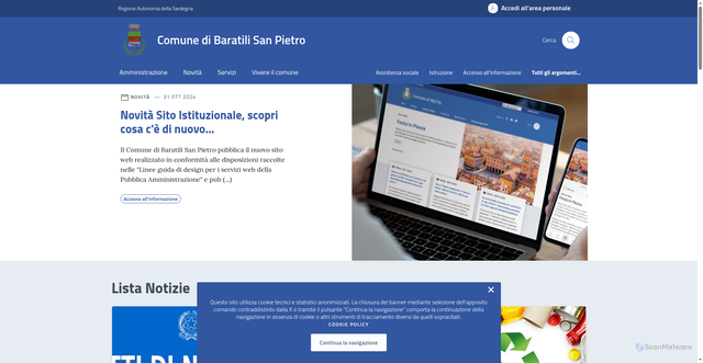 Security scan screenshot of https://comune.baratilisanpietro.or.it/