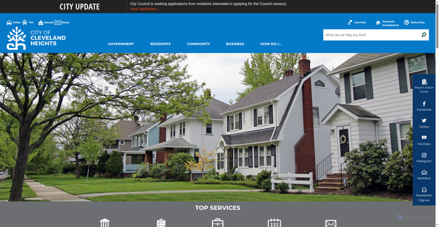 Security scan screenshot of https://clevelandheights.gov/