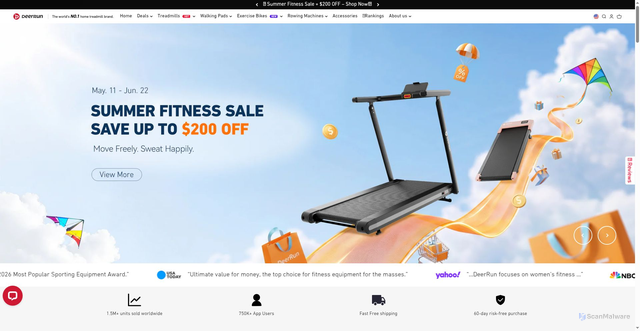 Security scan screenshot of https://deerruntreadmill.com