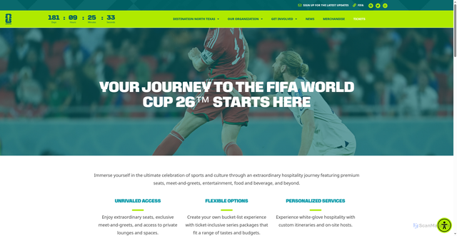 Security scan screenshot of https://www.dallasfwc26.com/tickets-and-hospitality-packages/