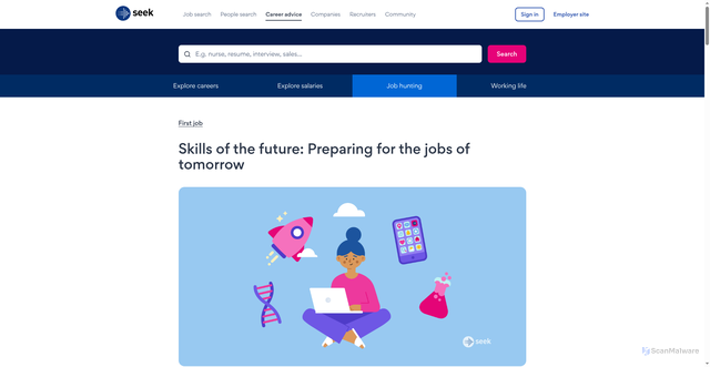 Security scan screenshot of https://seeklearning.com.au
