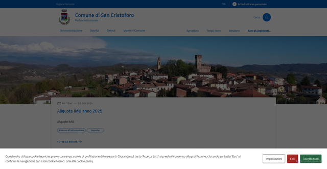 Security scan screenshot of https://comune.sancristoforo.al.it/