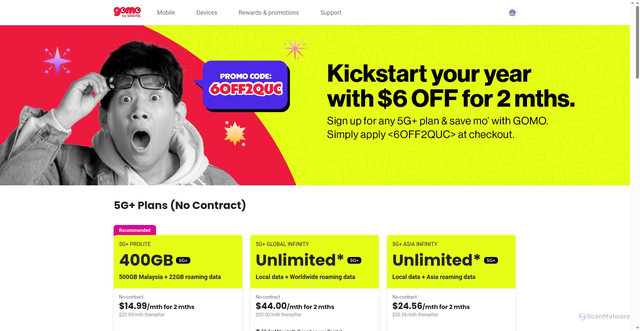 Security scan screenshot of https://gomo.sg