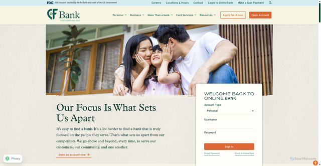 Security scan screenshot of https://cffc.co.com/