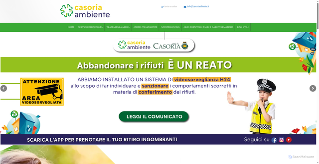 Security scan screenshot of https://www.casoriambiente.it