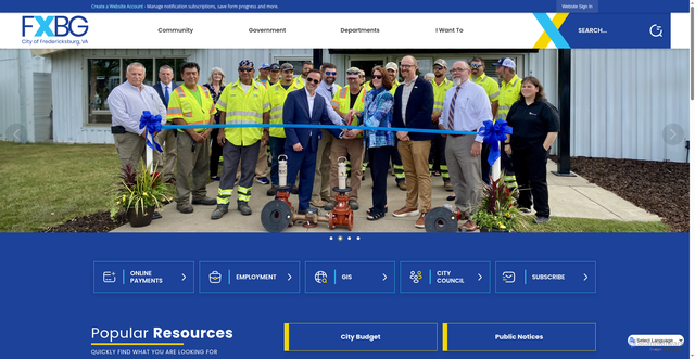Security scan screenshot of https://www.fredericksburgva.gov/