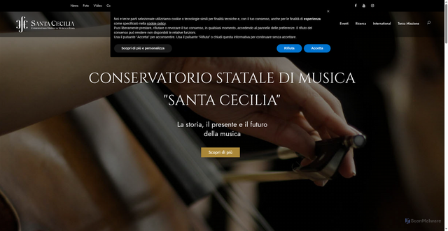 Security scan screenshot of https://conservatoriosantacecilia.it/