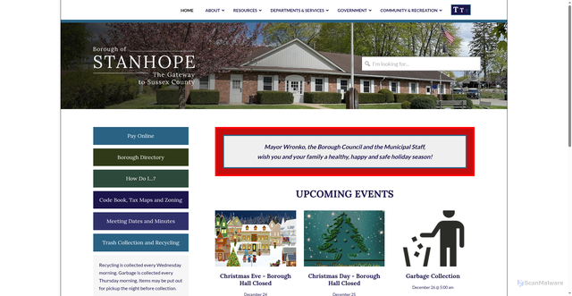 Security scan screenshot of https://stanhopenj.gov/