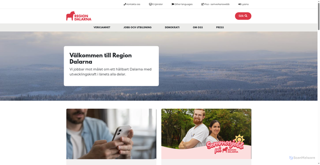 Security scan screenshot of https://www.regiondalarna.se/