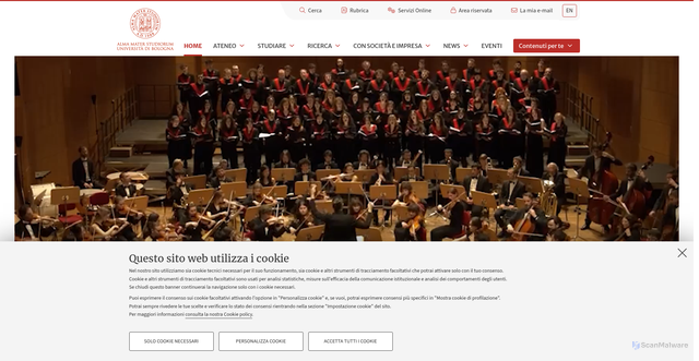 Security scan screenshot of https://unibo.it