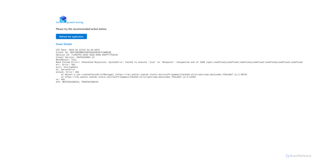Security scan screenshot of https://outlook.office.com/groups/groupsubscription?smtp=Alumni-1yearLicense@ewueagles.onmicrosoft.com&action=conversations&bO