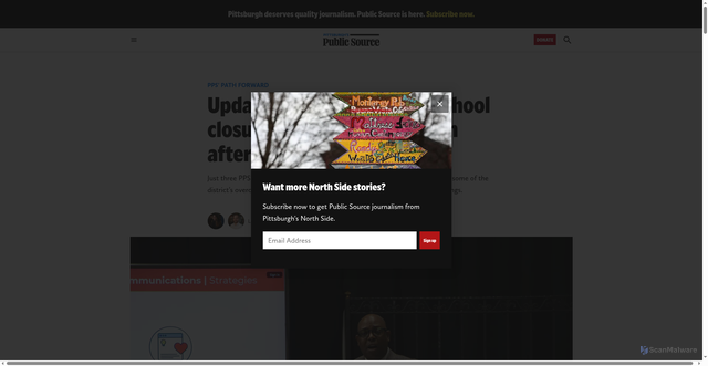 Security scan screenshot of https://www.publicsource.org/pittsburgh-public-schools-closure-plan-final-vote/
