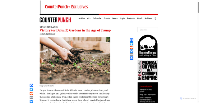 Security scan screenshot of https://www.counterpunch.org/2025/12/05/victory-or-defeat-gardens-in-the-age-of-trump/