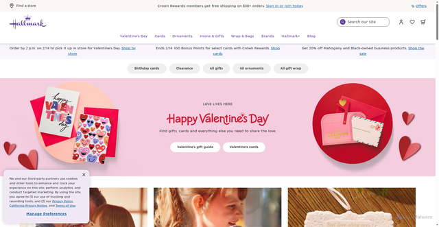 Security scan screenshot of https://hallmark.com