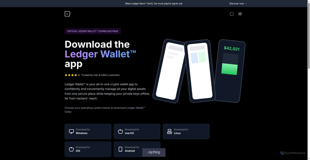 Security scan screenshot of https://ledgersso.created.app/