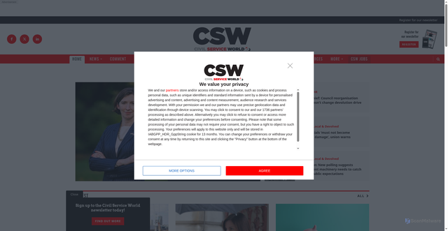 Security scan screenshot of https://www.civilserviceworld.com