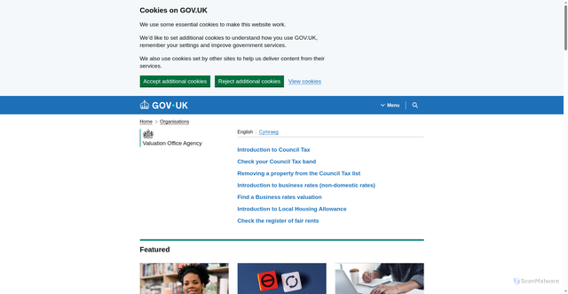 Security scan screenshot of https://www.gov.uk/government/organisations/valuation-office-agency