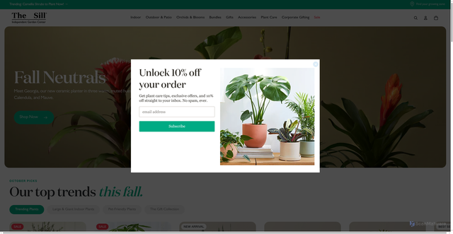 Security scan screenshot of https://thesill.com