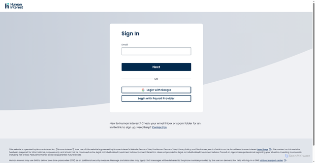 Security scan screenshot of https://app.humaninterest.com