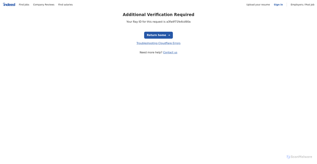 Security scan screenshot of https://secure-indeed.com