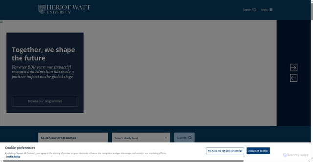 Security scan screenshot of https://www.hw.ac.uk/
