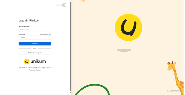 Security scan screenshot of https://start.unikum.net/