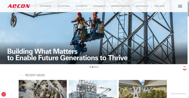 Security scan screenshot of https://aecon.com