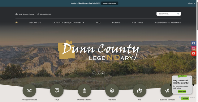 Security scan screenshot of https://dunncountynd.gov/