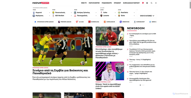 Security scan screenshot of https://novasports.gr