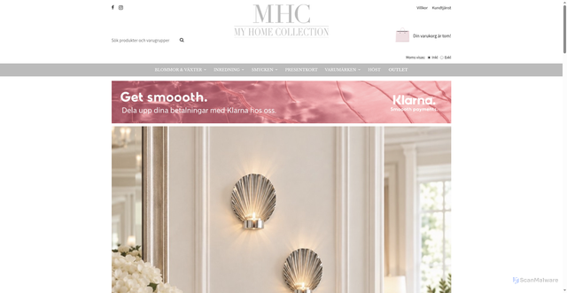 Security scan screenshot of https://myhomecollection.se