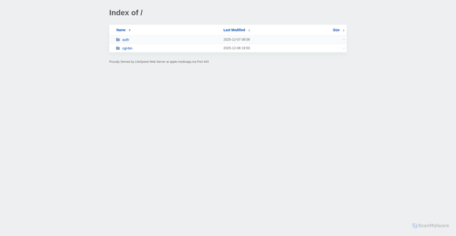 Security scan screenshot of https://apple.medinapp.ma/?NA