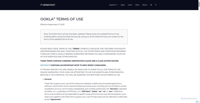 Security scan screenshot of https://francrystal.pages.dev/es/about/terms