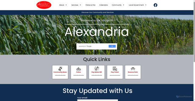 Security scan screenshot of https://alexandriaoh.gov/
