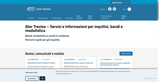 Security scan screenshot of https://atertv.it/
