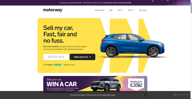 Security scan screenshot of https://motorway.co.uk