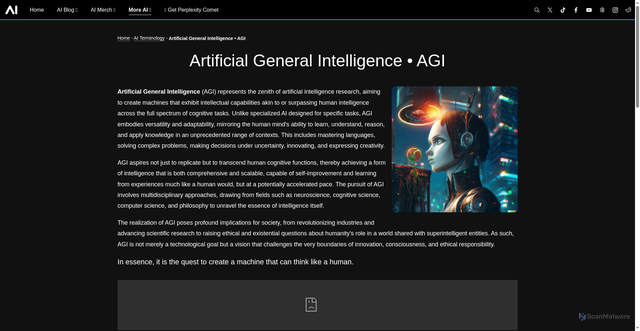Security scan screenshot of https://www.artificial-intelligence.blog/terminology/artificial-general-intelligence