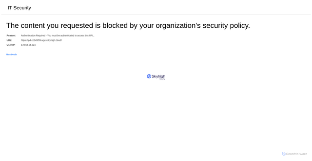 Security scan screenshot of https://ip4-cc345f39.wgcs.skyhigh.cloud