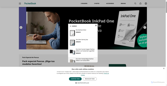 Security scan screenshot of https://pocketbook.es