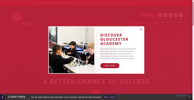 Security scan screenshot of https://www.gloucesteracademy.co.uk/